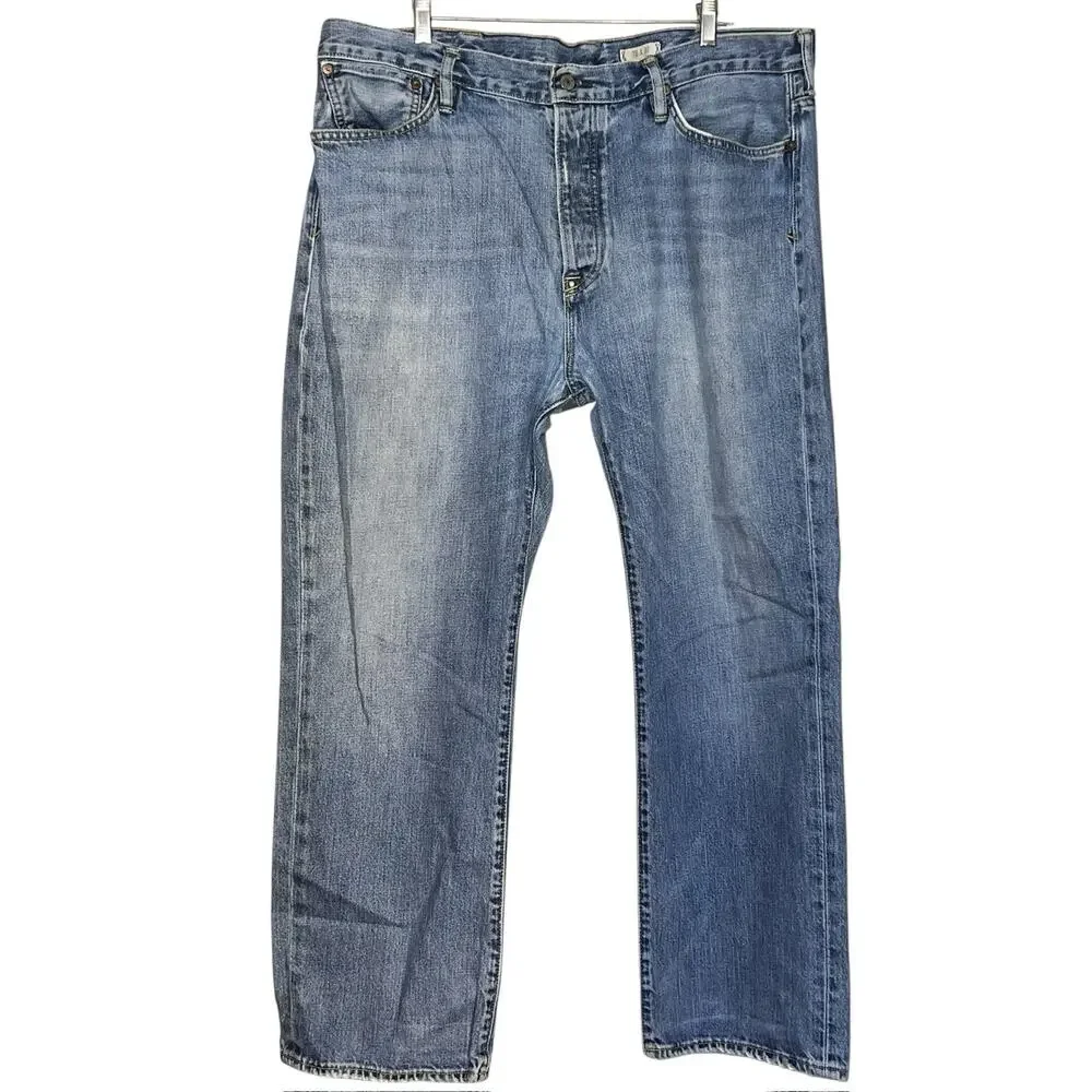 POLO RALPH LAUREN LT WASH BUTTON FLY VINTAGE STYLING JEANS 38 x 30 PATCHED AREA